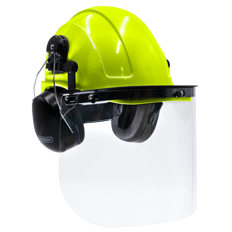 Jorestech Cap-Style Hard Hat Kit with Mountable Earmuffs and Hi-Transparency Face Shield