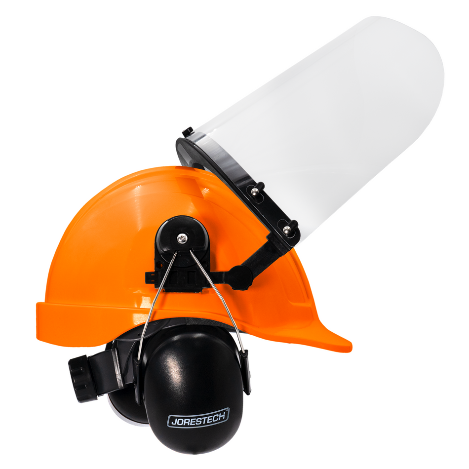 Jorestech Cap-Style Hard Hat Kit with Mountable Earmuffs and Hi-Transparency Face Shield