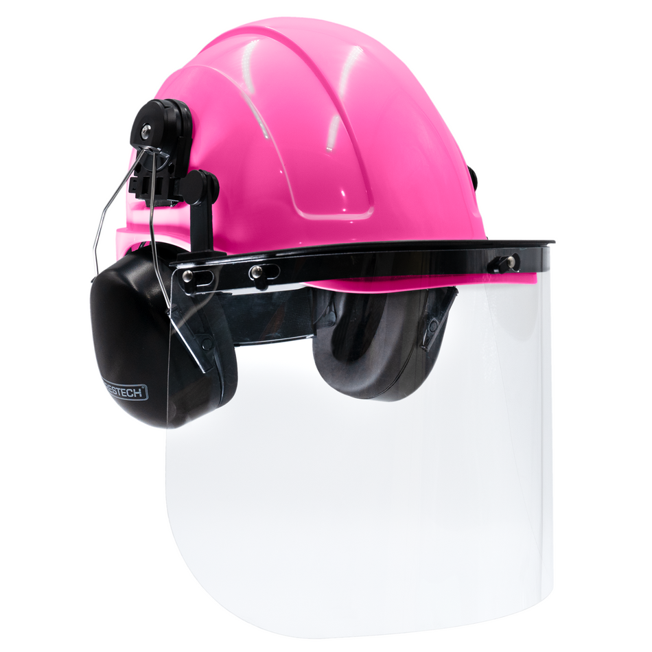 Jorestech Cap-Style Hard Hat Kit with Mountable Earmuffs and Hi-Transparency Face Shield