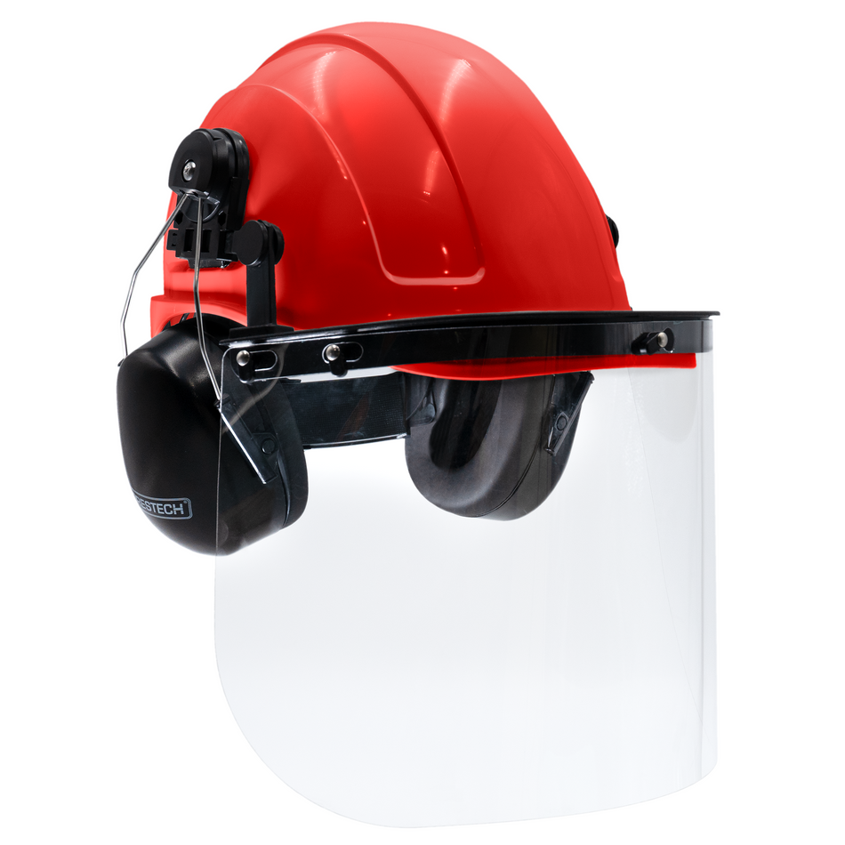 Jorestech Cap-Style Hard Hat Kit with Mountable Earmuffs and Hi-Transparency Face Shield