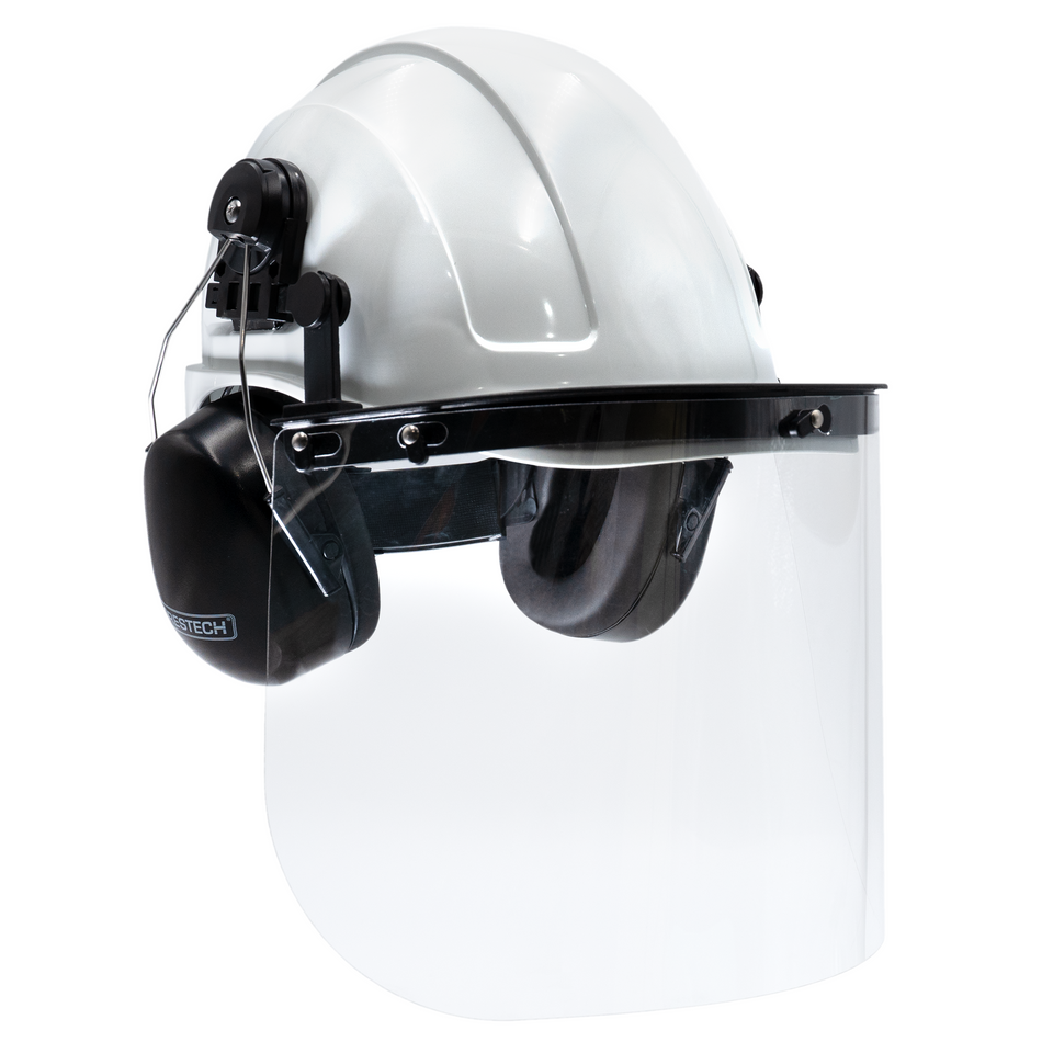 Jorestech Cap-Style Hard Hat Kit with Mountable Earmuffs and Hi-Transparency Face Shield