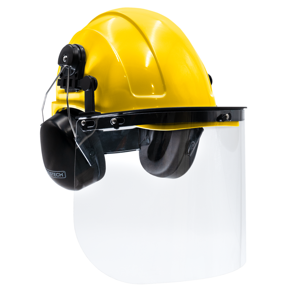 Jorestech Cap-Style Hard Hat Kit with Mountable Earmuffs and Hi-Transparency Face Shield
