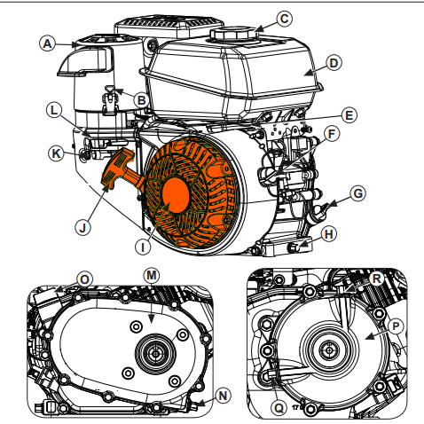 Tomahawk Recoil Starter Spare Part for Kohler CH260 4-Stroke Engine