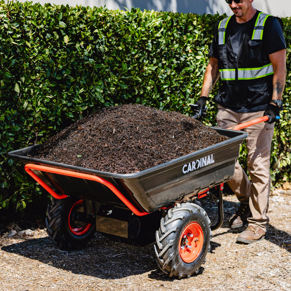 Tomahawk Heavy Duty Electric Utility Cart 40V Battery-Powered Wheelbarrow 660-lb. Bucket Capacity