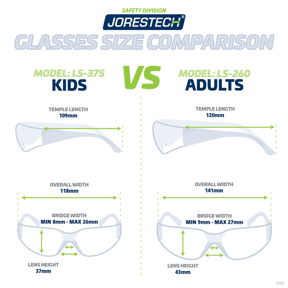 Jorestech Clear Children’s Safety Glasses for High Impact Protection