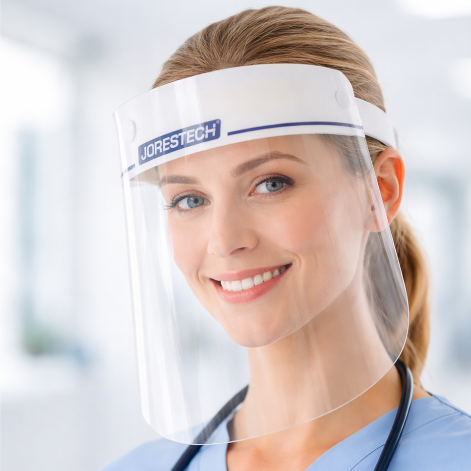 Jorestech Clear Protective Face Shield with Elastic Headband