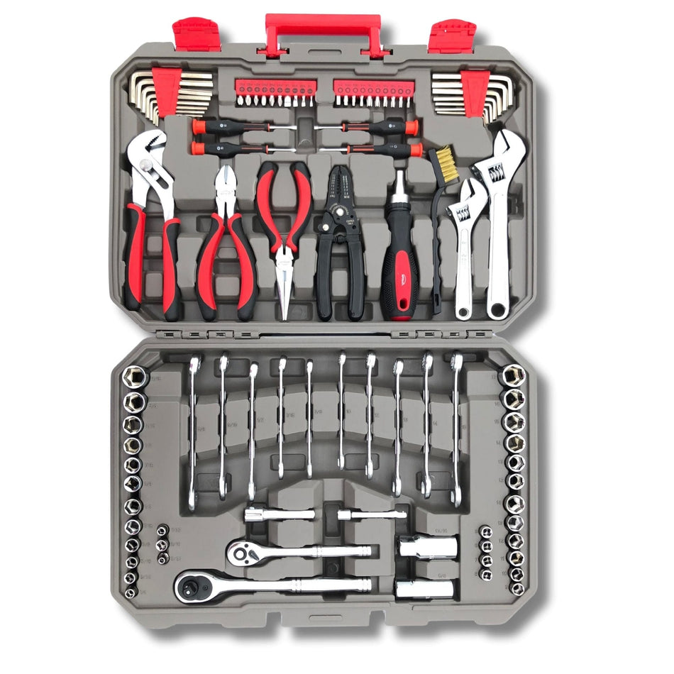 Apollo Tools 95 Piece Mechanics Tool Set in Metric and SAE for Small Engine, Mechanical and General Repairs – DT1242