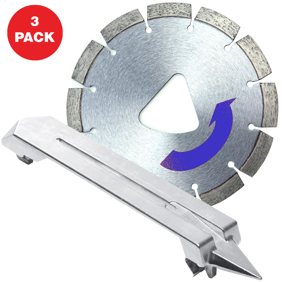 Tomahawk 6" XP Purple Series Diamond Premium Hard Concrete Saw Blade – 3 Pack