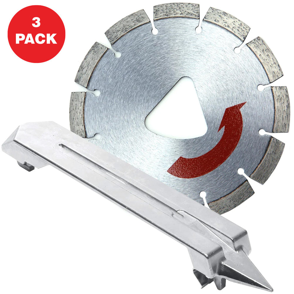 Tomahawk 6" XP Red Series Diamond Premium Hard Concrete Saw Blade – 3 Pack