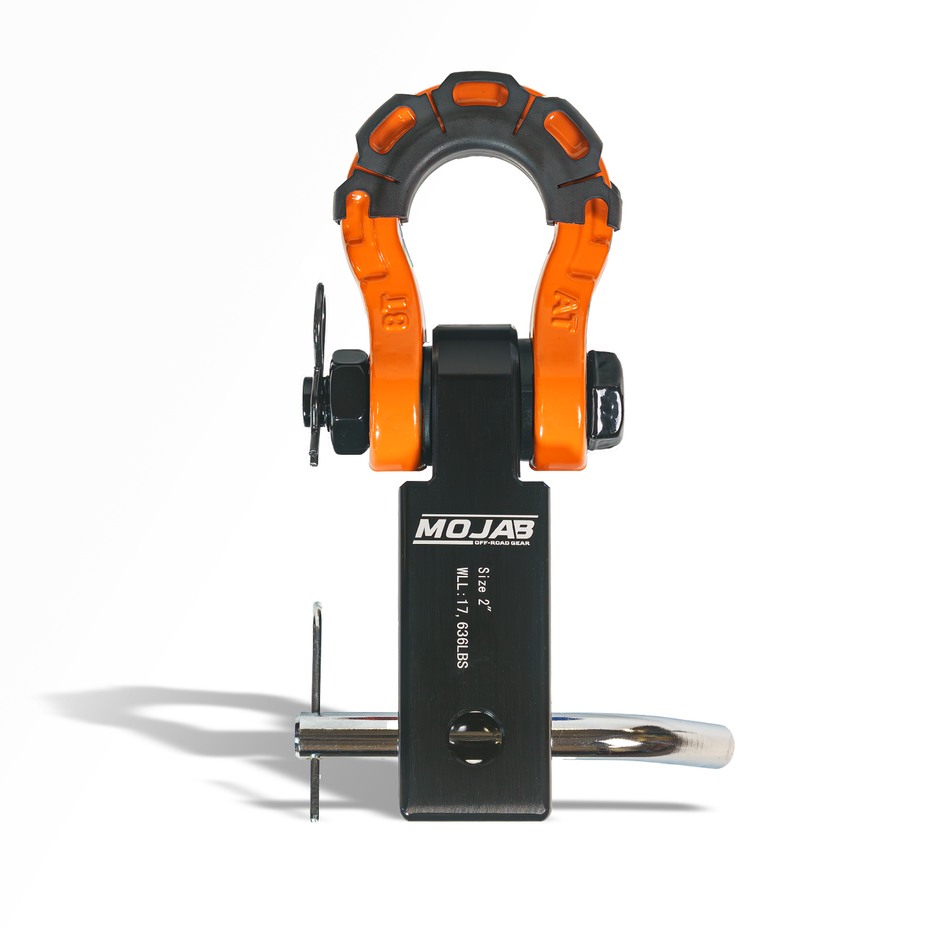 MOJAB 2'' Aluminum Hitch Receiver with Steel D-Shackle