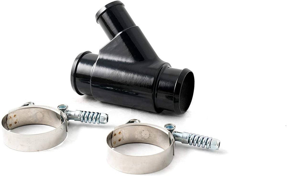 Rudy's Black Weldless Dual Radiator Coolant Y-Pipe For 13-19 6.7 Cummins