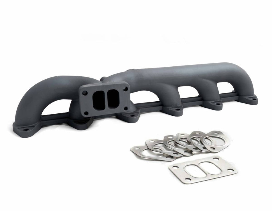 Rudy's High Temp Ceramic Coated High Flow Stainless Steel Exhaust Manifold For 03-07 5.9 Cummins
