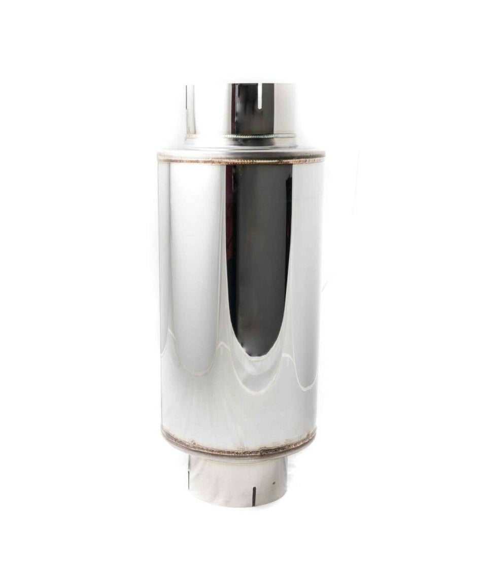 5" Polished 304 Stainless Steel Muffler For Cummins Duramax Powerstroke Diesel