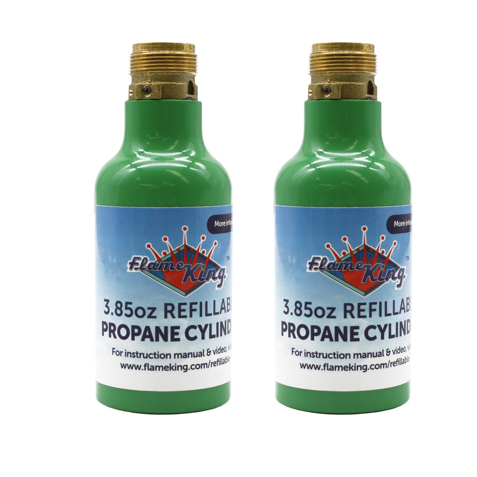 Flame King 1/4 lb Refillable Mini Propane Tank Cylinder - 2-Pack Eco Friendly Tank