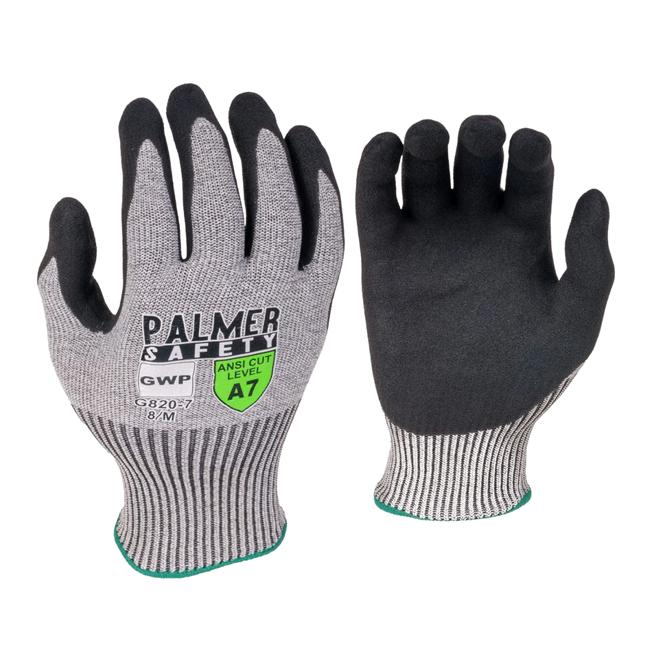 Palmer Safety G820 Cut 7 with Sandy Foam Nitrile Palm Glove