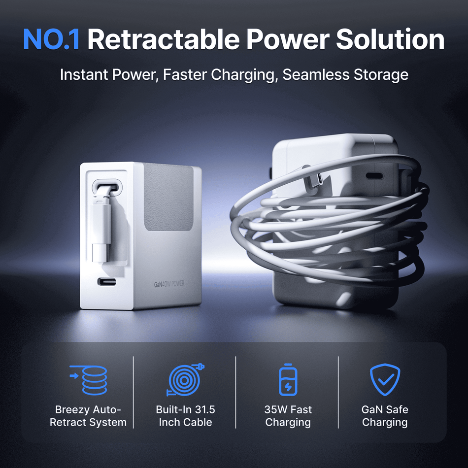 Giraffe Tools Gitryin Retractable 40W Charger for 3C Devices