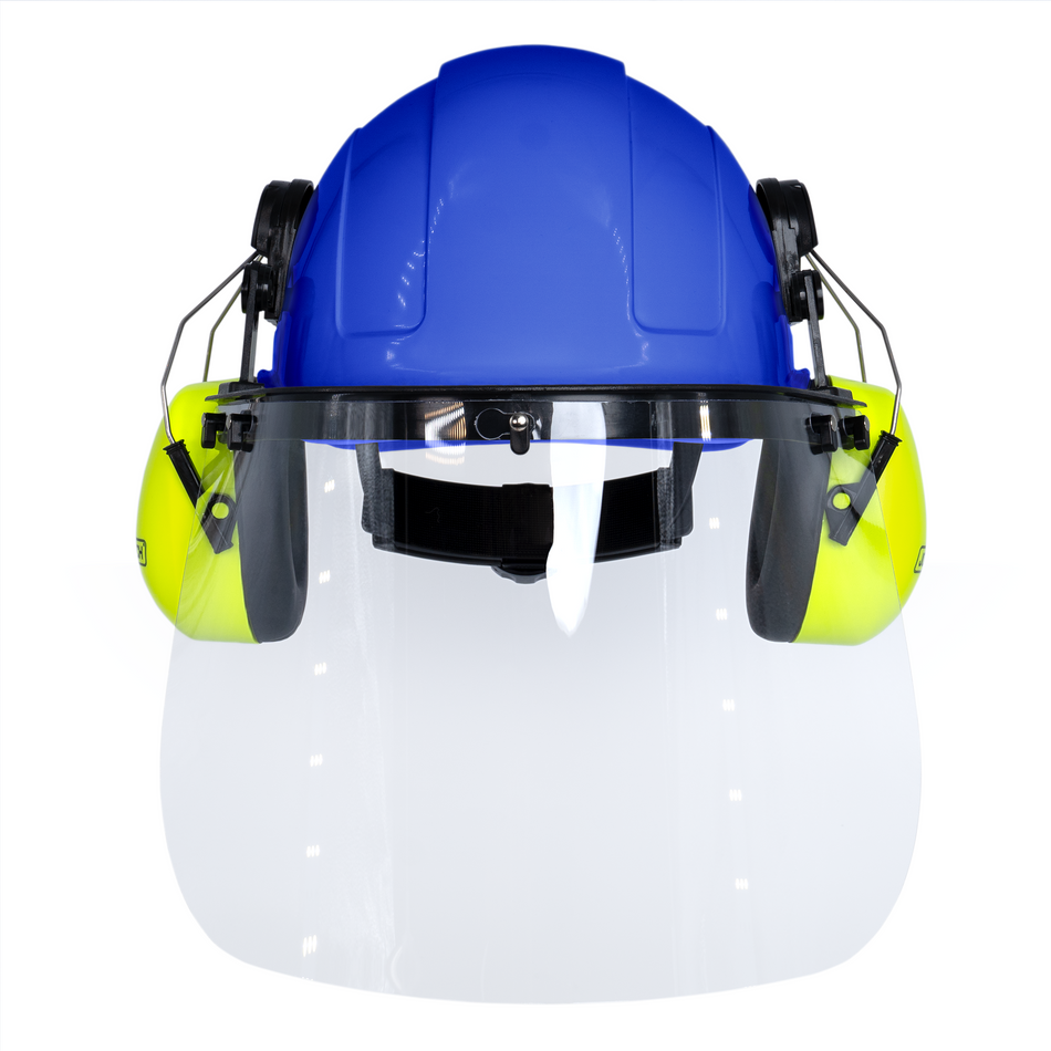 Jorestech Cap-Style Hard Hat Kit with Lime Mountable Earmuffs and Hi-Transparency Face Shield