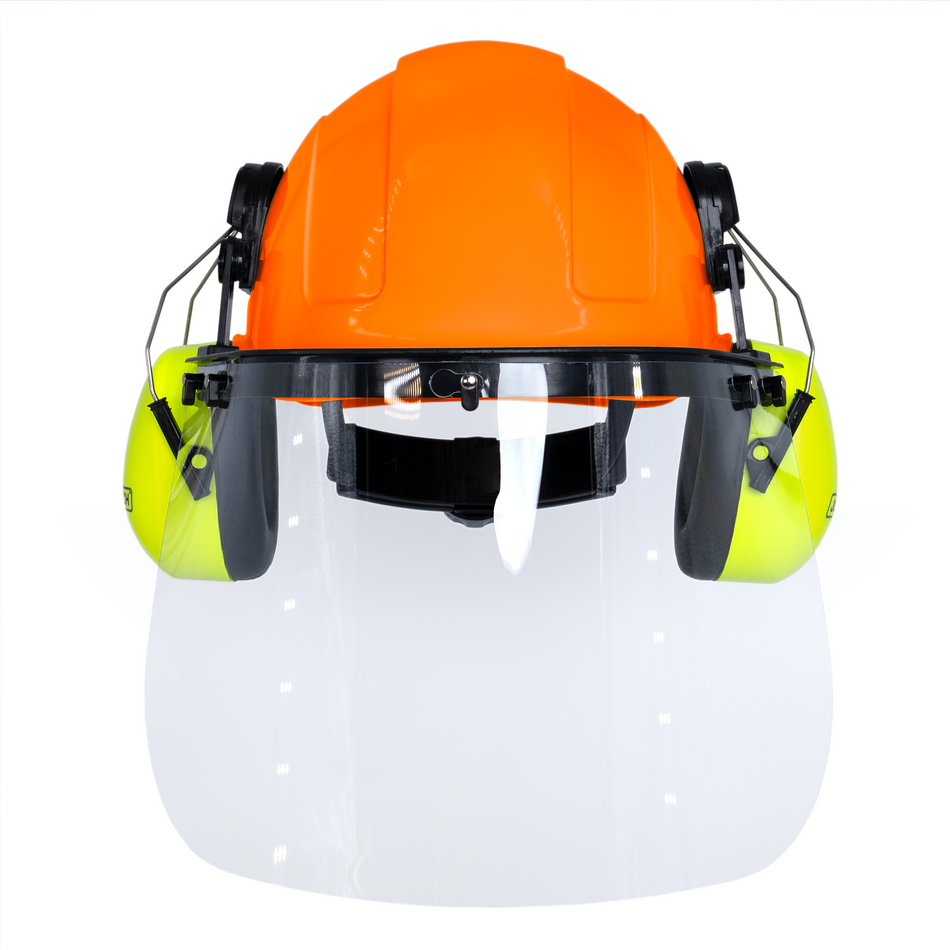 Jorestech Cap-Style Hard Hat Kit with Lime Mountable Earmuffs and Hi-Transparency Face Shield
