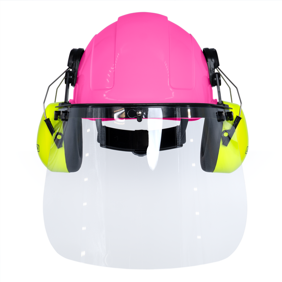 Jorestech Cap-Style Hard Hat Kit with Lime Mountable Earmuffs and Hi-Transparency Face Shield