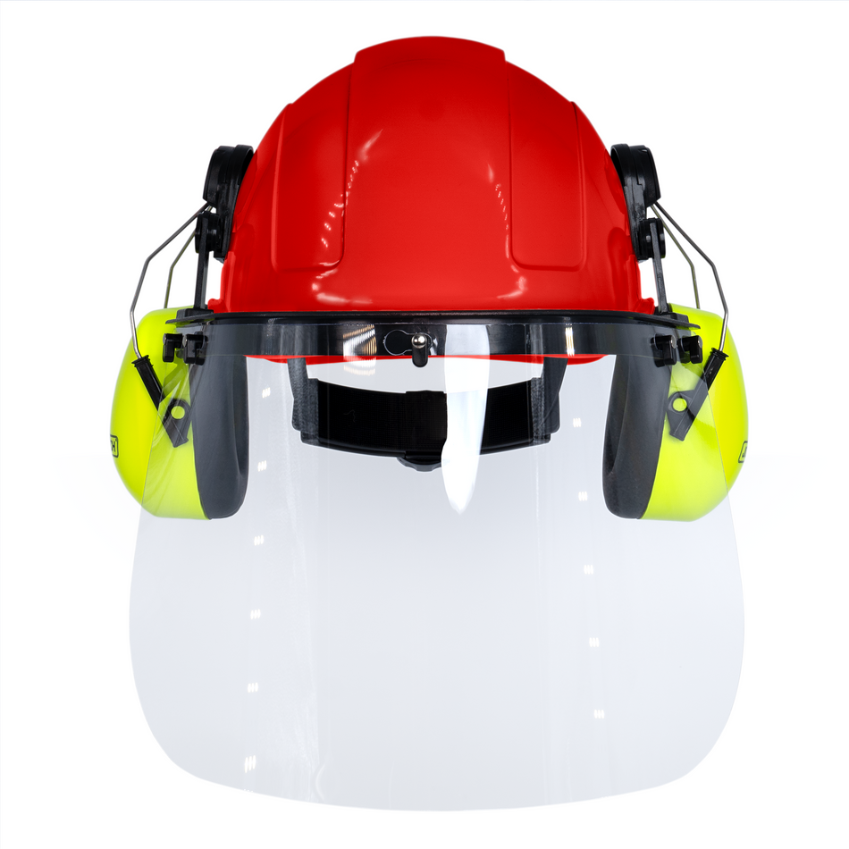 Jorestech Cap-Style Hard Hat Kit with Lime Mountable Earmuffs and Hi-Transparency Face Shield