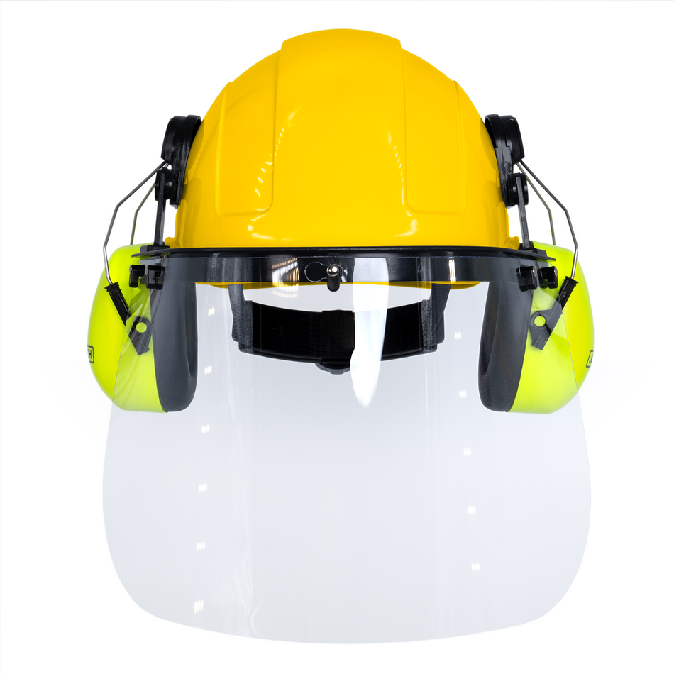 Jorestech Cap-Style Hard Hat Kit with Lime Mountable Earmuffs and Hi-Transparency Face Shield
