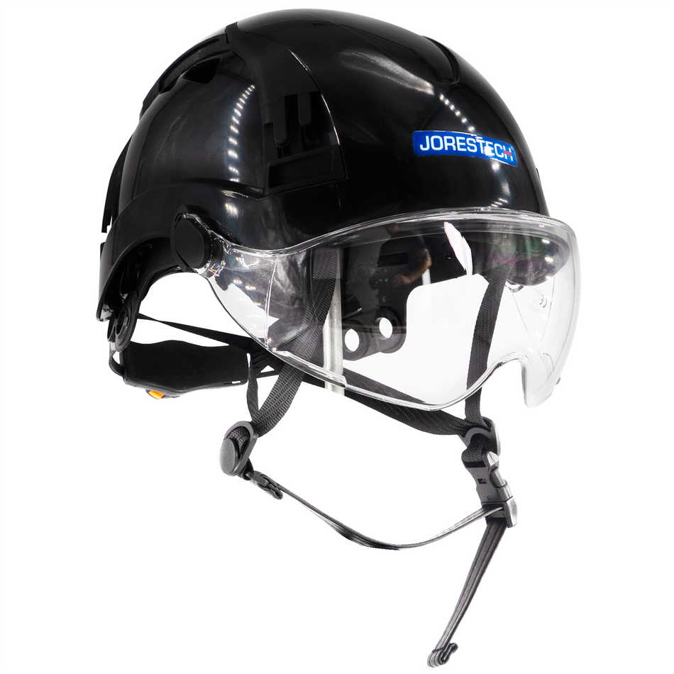 Jorestech Type 2 Class C Safety Vented ABS Helmet with Eye Visor Shield