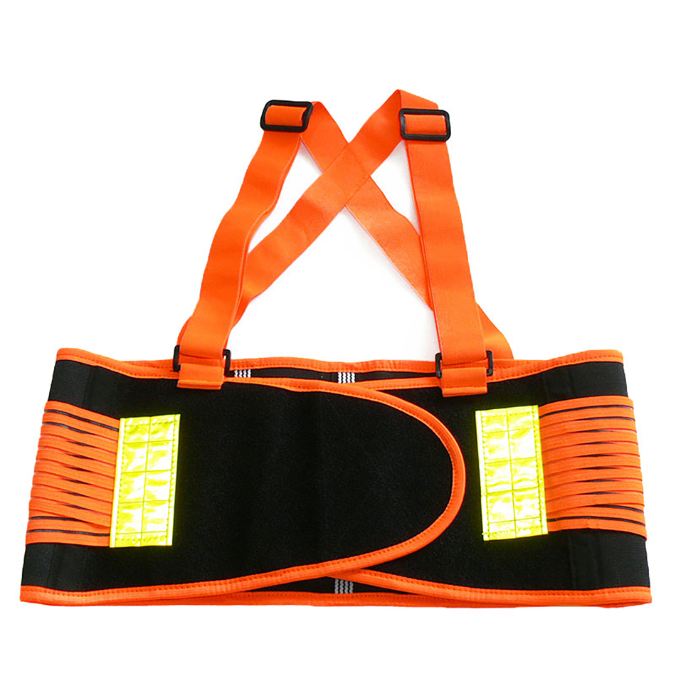 Jorestech Hi-Vis Adjustable Back Support Belt with Suspenders and Reflective Strips