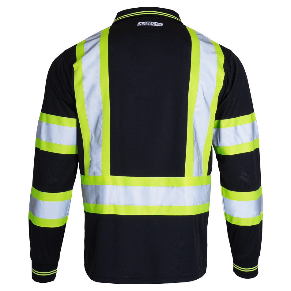 Jorestech High Vis Reflective Safety Long Sleeve Polo Shirt