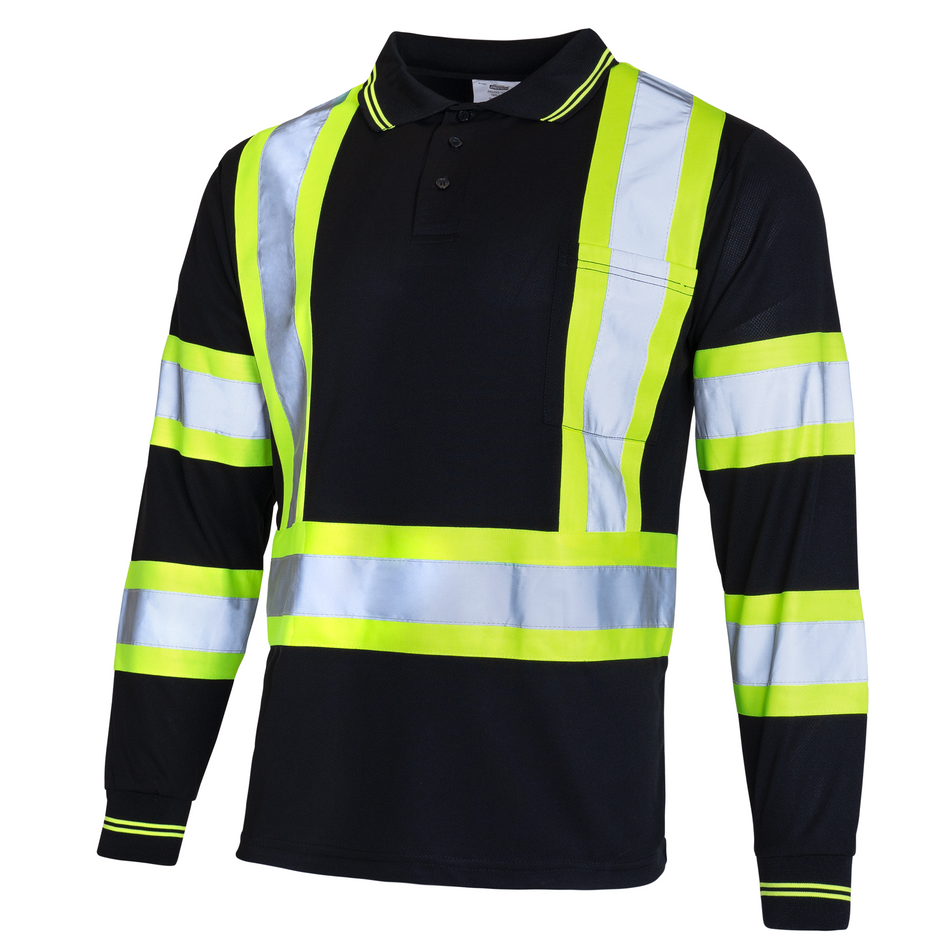 Jorestech High Vis Reflective Safety Long Sleeve Polo Shirt