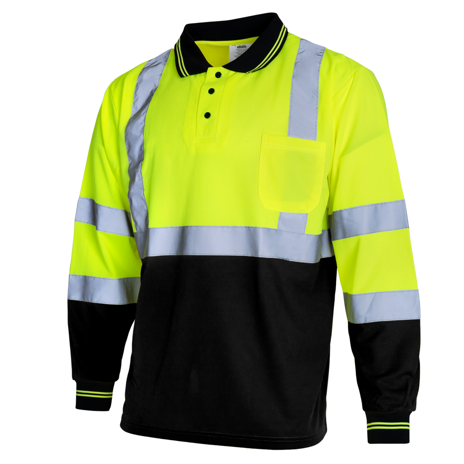 Jorestech High Vis Reflective Safety Long Sleeve Polo Shirt