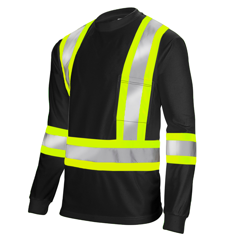 Jorestech High Vis Orange Shirt | Two-Tone Reflective Long Sleeve in Orange, Lime, Black