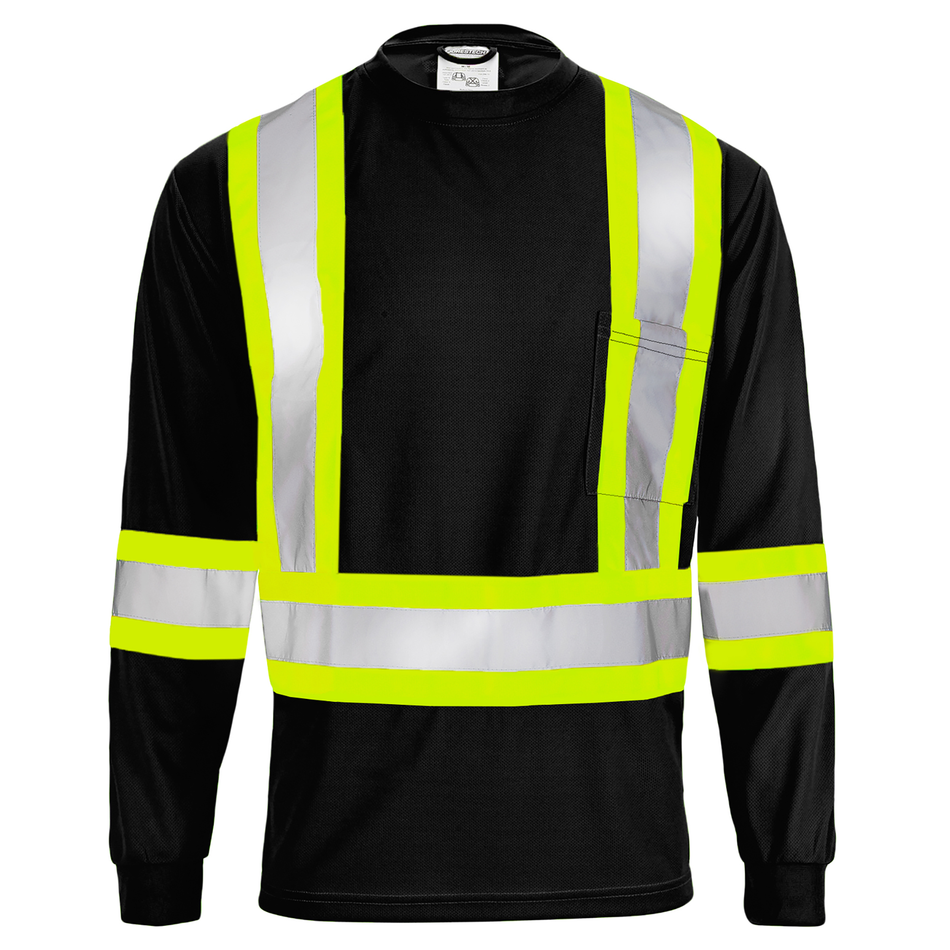 Jorestech High Vis Orange Shirt | Two-Tone Reflective Long Sleeve in Orange, Lime, Black