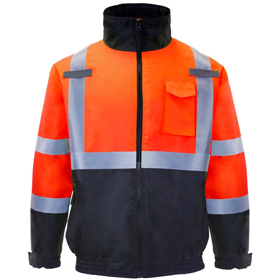 Jorestech Hi-Vis Safety Bomber Jacket with Reflective Stripes