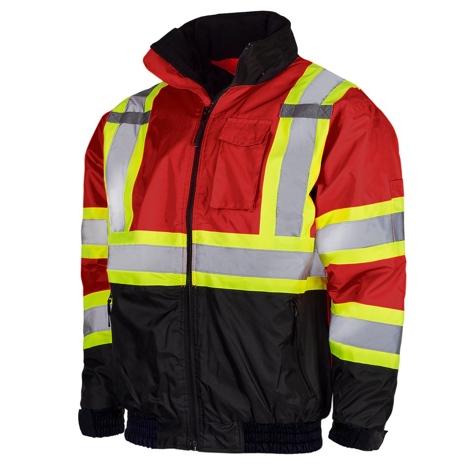 Jorestech Hi-Vis X-Back Two-Tone Safety Bomber Jacket with Reflective Stripes