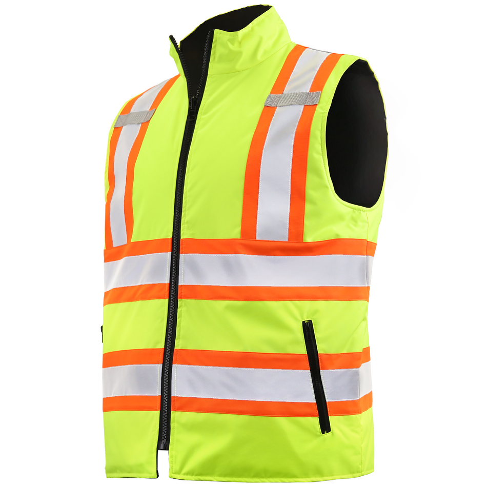 Jorestech Hi-Vis Two Tone Reversible Insulated Safety Vest with Reflective Strips