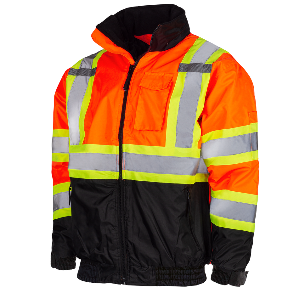 Jorestech Hi-Vis X-Back Two-Tone Safety Bomber Jacket with Reflective Stripes