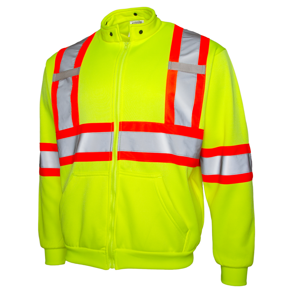 Jorestech Hi-Vis X-Back Two Tone Safety Hooded Sweatshirt with Reflective Stripes