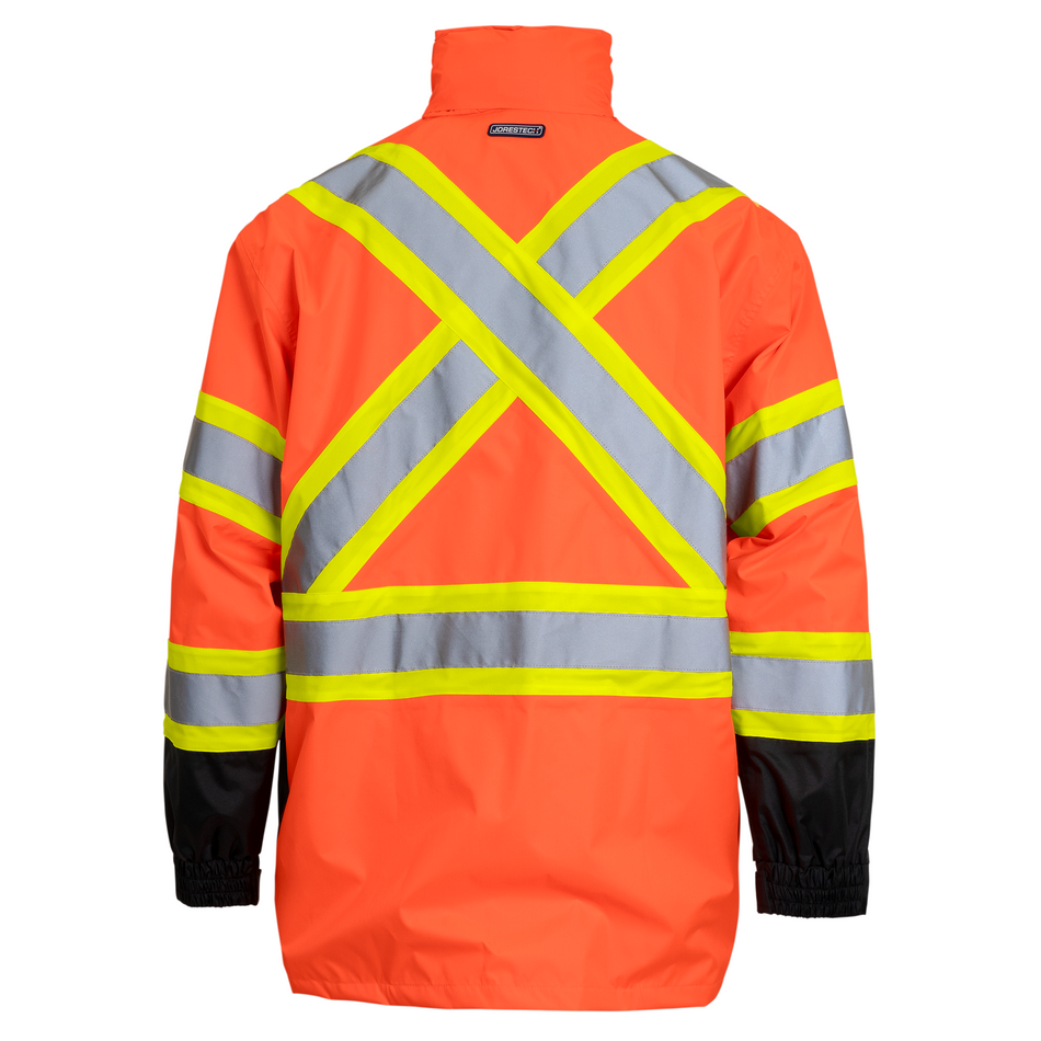 Jorestech Hi Vis Two Tone Safety Rain Jacket With X Reflective Stripes