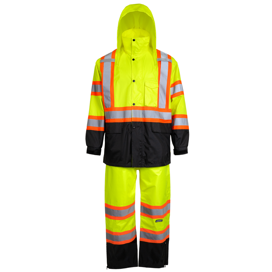 Jorestech Hi-Vis Two Tone Rain Set with X Reflective Strips On Back