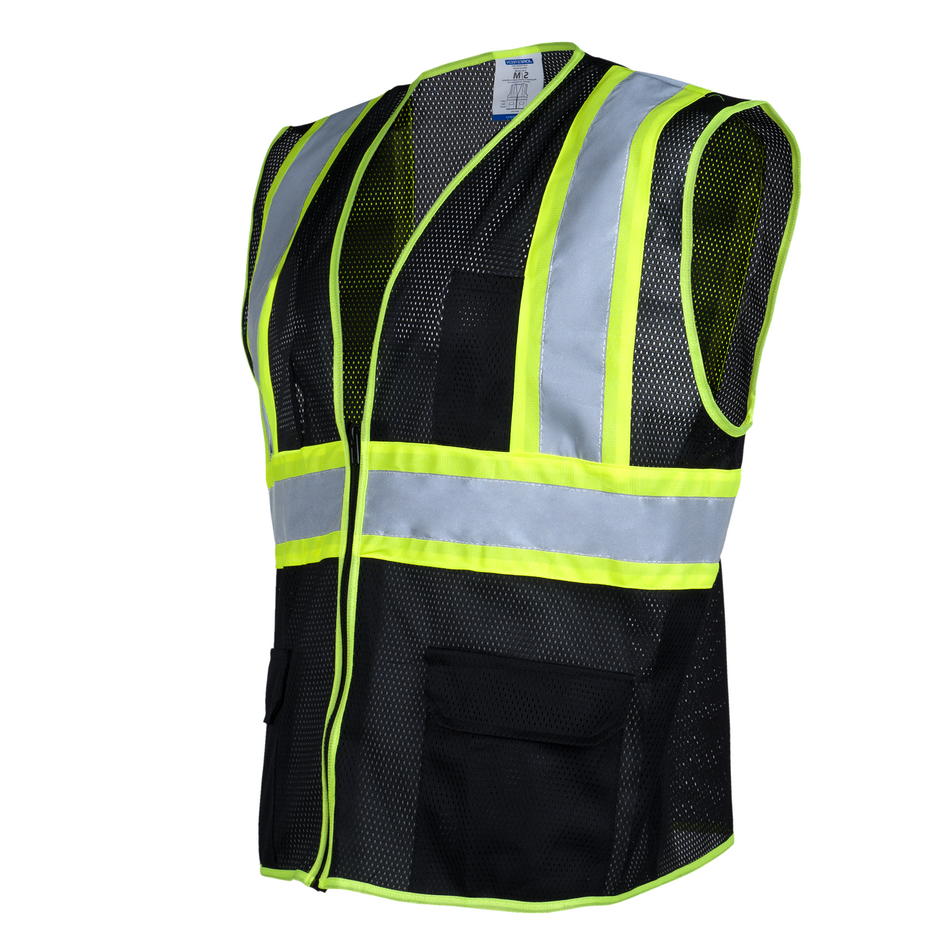 Jorestech Hi-Vis Two Toned Mesh Safety Vest with 2” Reflective Strips and Pockets