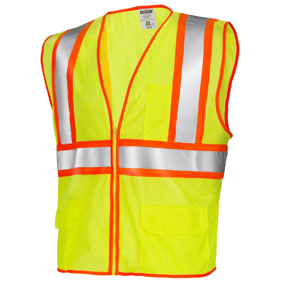 Jorestech Hi-Vis Two Toned Mesh Safety Vest with 2” Reflective Strips and Pockets