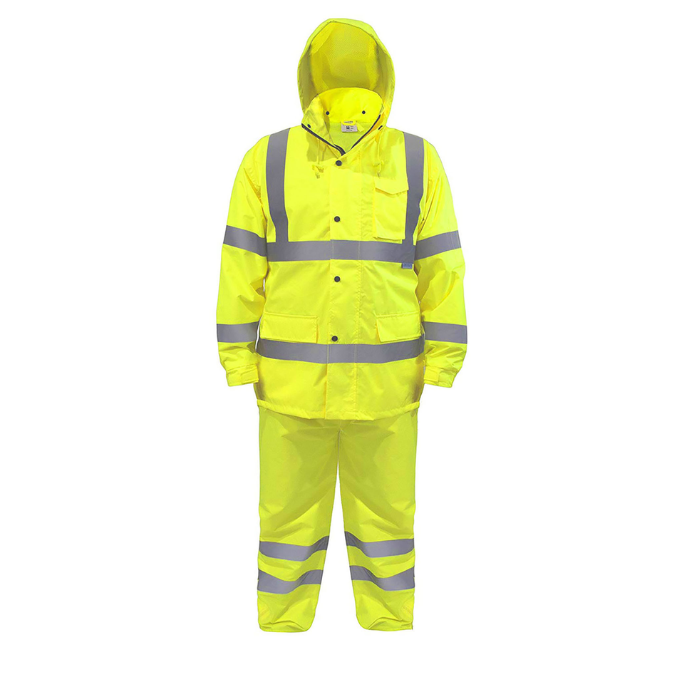 Jorestech Hi-Vis Yellow Rain Set - Pants & Jacket with 2" Reflective Strips