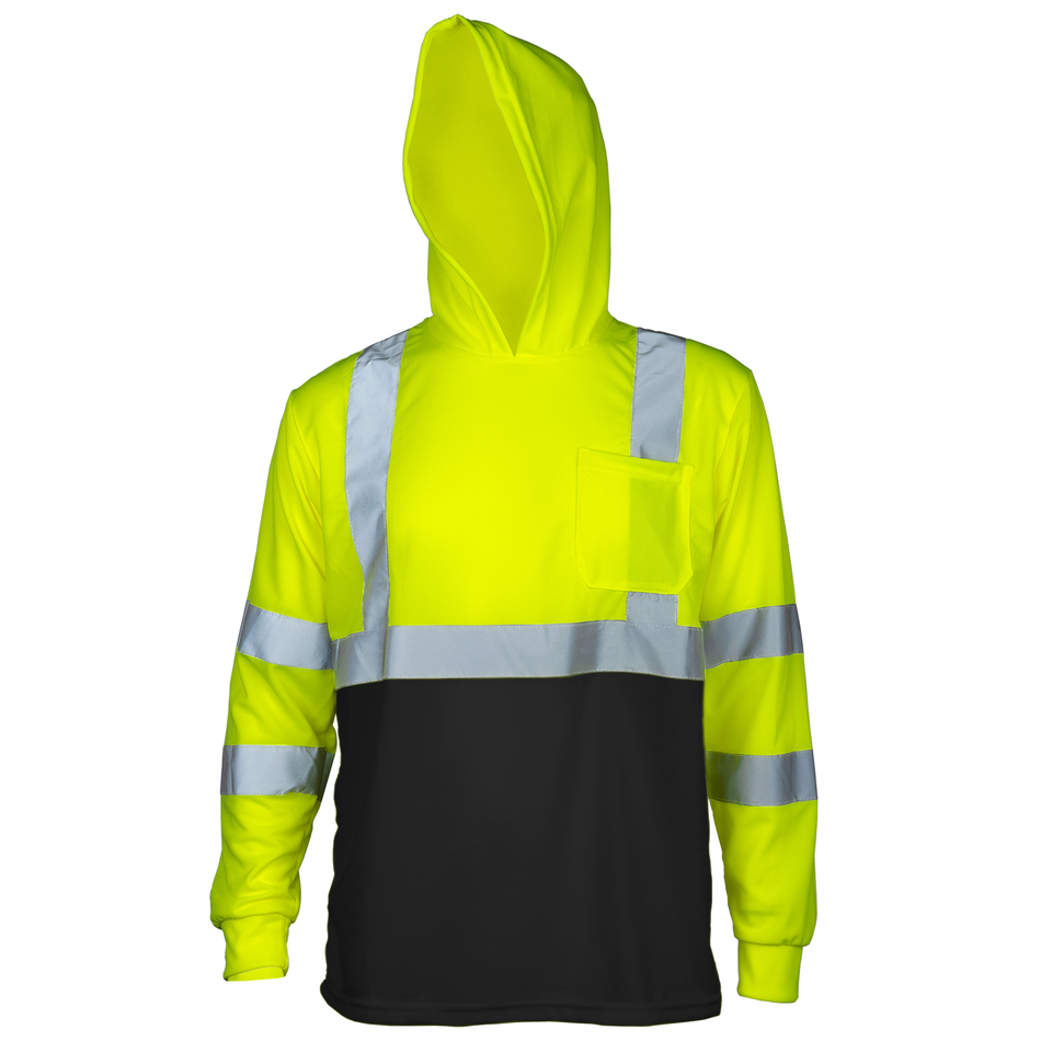 Jorestech High Visibility Long Sleeve Safety Shirt With Reflective Strips and Hoodie