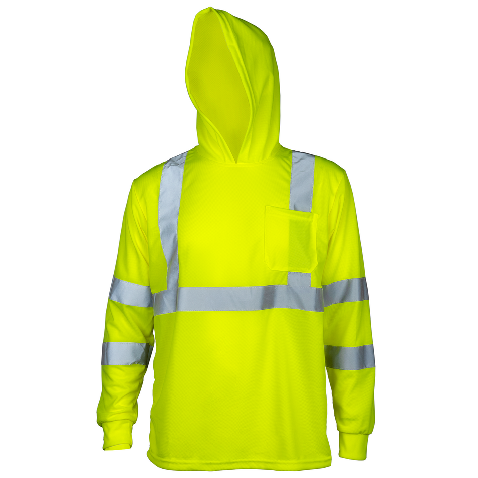Jorestech High Visibility Long Sleeve Safety Shirt With Reflective Strips and Hoodie