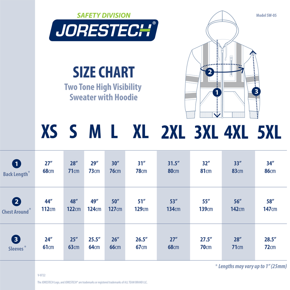 Jorestech Hi-Vis X-Back Two Tone Safety Hooded Sweatshirt with Reflective Stripes