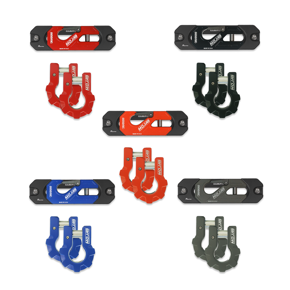 MOJAB Color Matched Recessed Winch Shackle & Fairlead Kit + 3/4” Extreme Duty Aluminum Shackles (ceramic coated)
