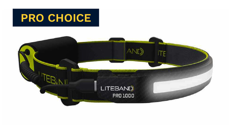 Liteband PRO 1000 Lumen LED Wide Beam Rechargeable Headlamp