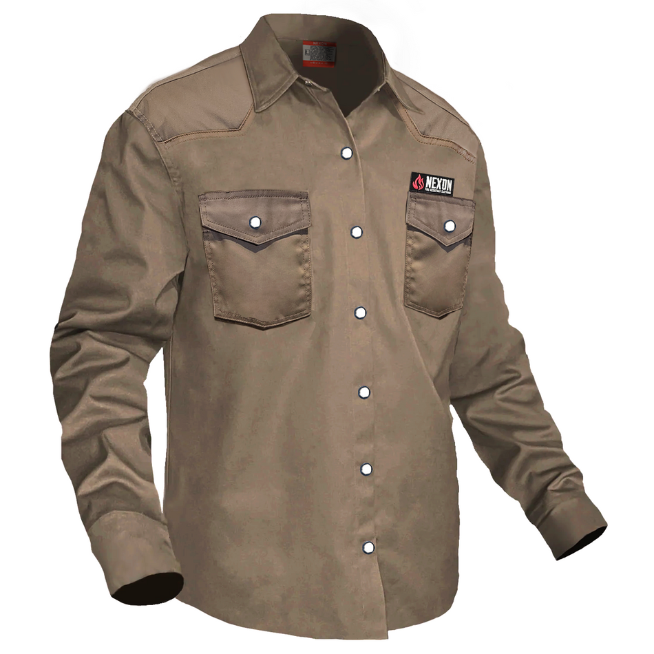 Nexon FR Shirt Tan With Pearl Snap Buttons