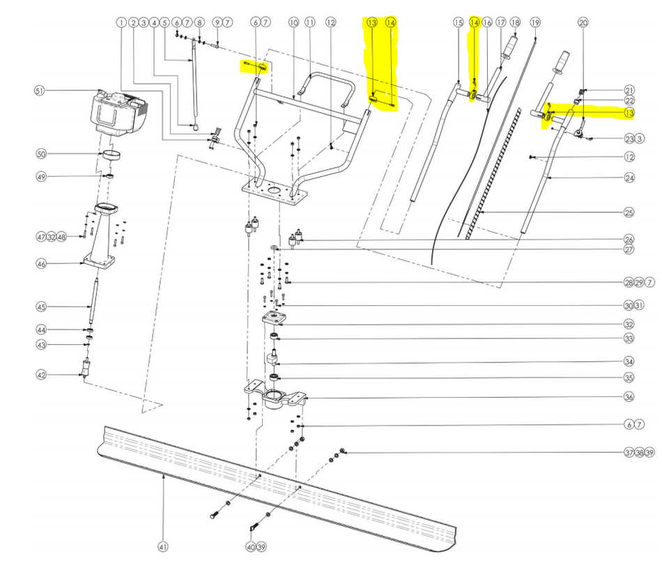 Tomahawk Handle Clamp Clip for TVSA-H Screed (Part No. 13&14)