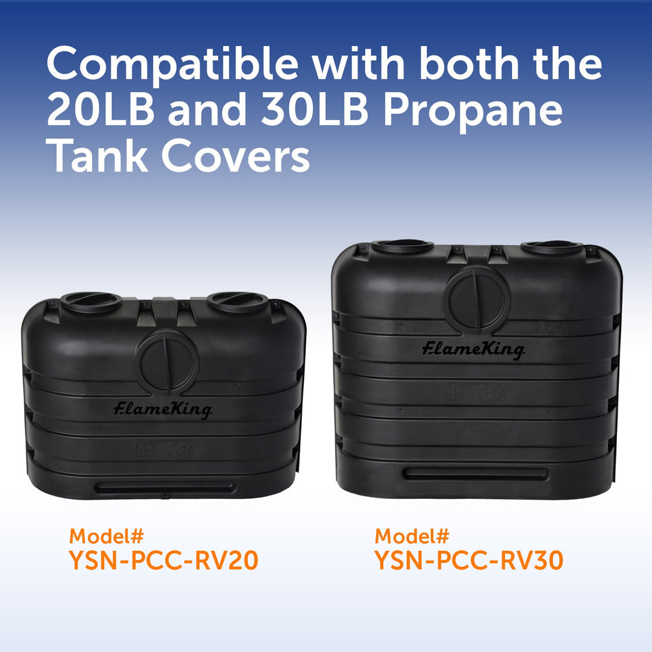 Flame King 2 pack Replacement Caps for Dual Propane Tank Cover - Black
